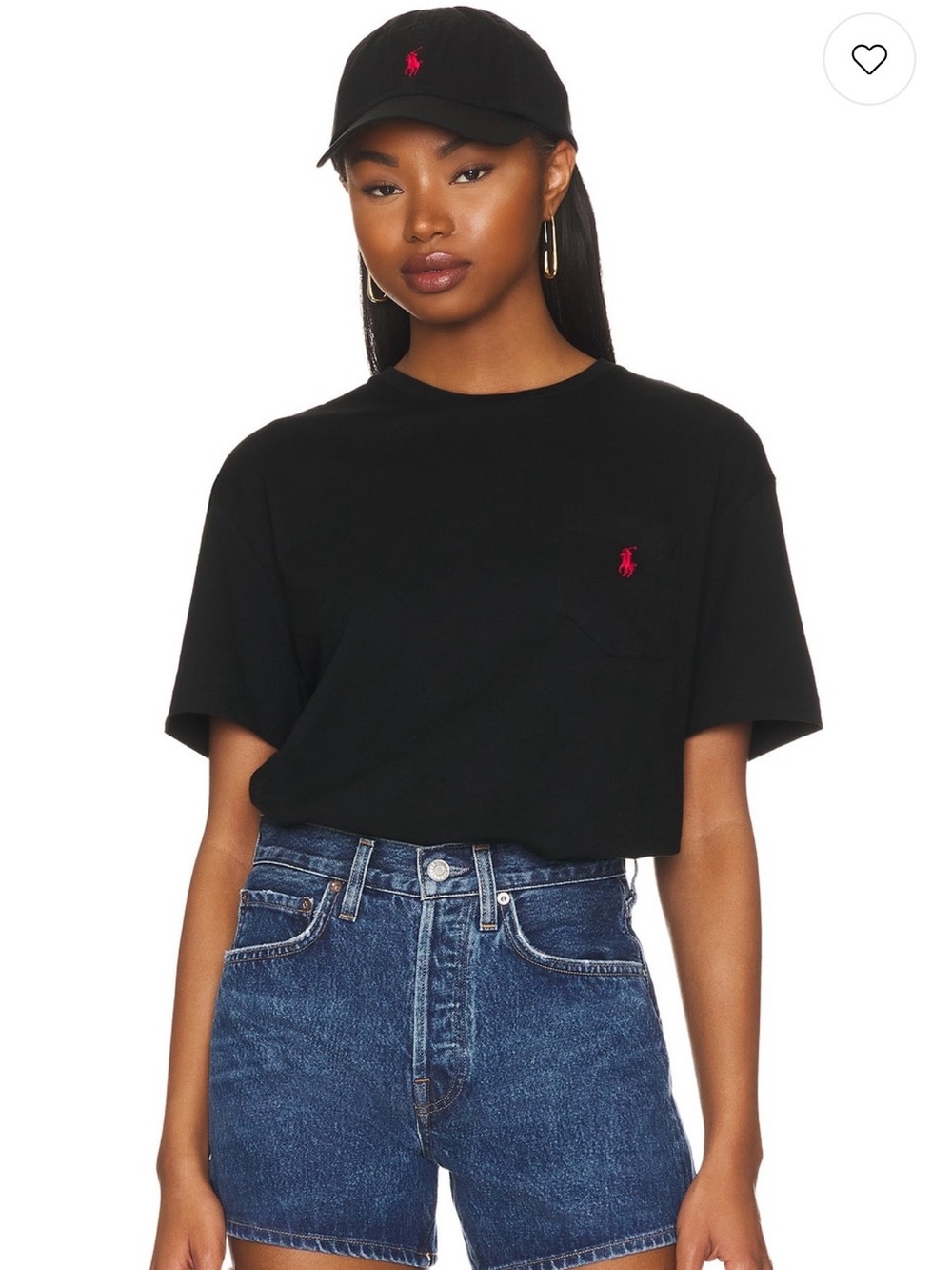 Polo by Ralph Lauren Black Short Sleeve Tee with Red Pony Logo